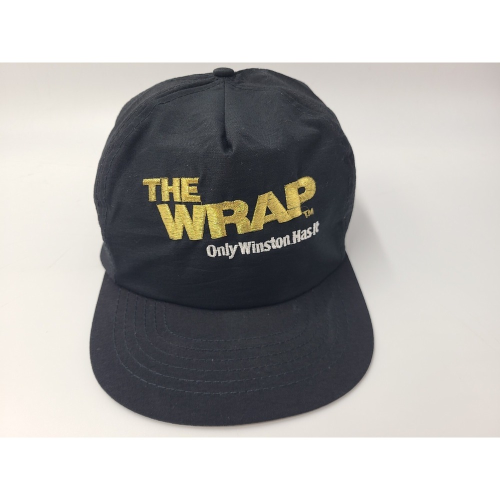 Vintage Winston Cigarettes The Wrap Only Has It Nylon Snapback Hat Cap Men Black
